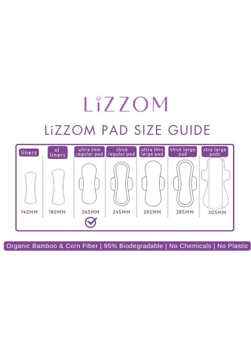 LiZZOM Organic Ultra Thin Regular Sanitary Pads with Wings, Pack of 2 (20 Pads), Bamboo Top Sheet, Biodegradable Back Sheet - Image 5