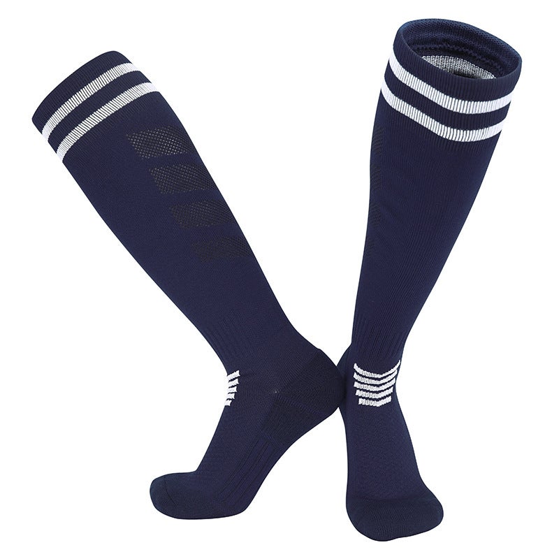 Generic Summer cross-border high football socks towel bottom stockings sweat-absorbent non-slip ball socks professional sports socks men wholesale sapphire blue