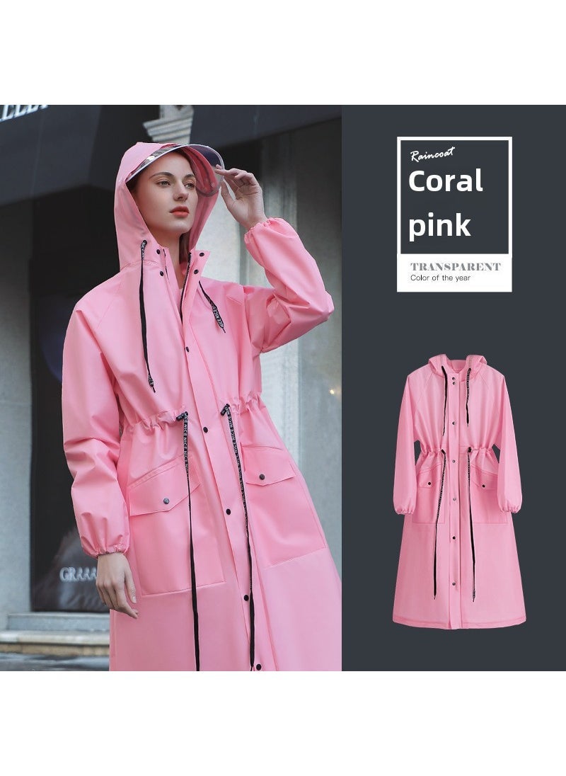 Generic Oversized Waterproof Full Body Rainwear coral pink