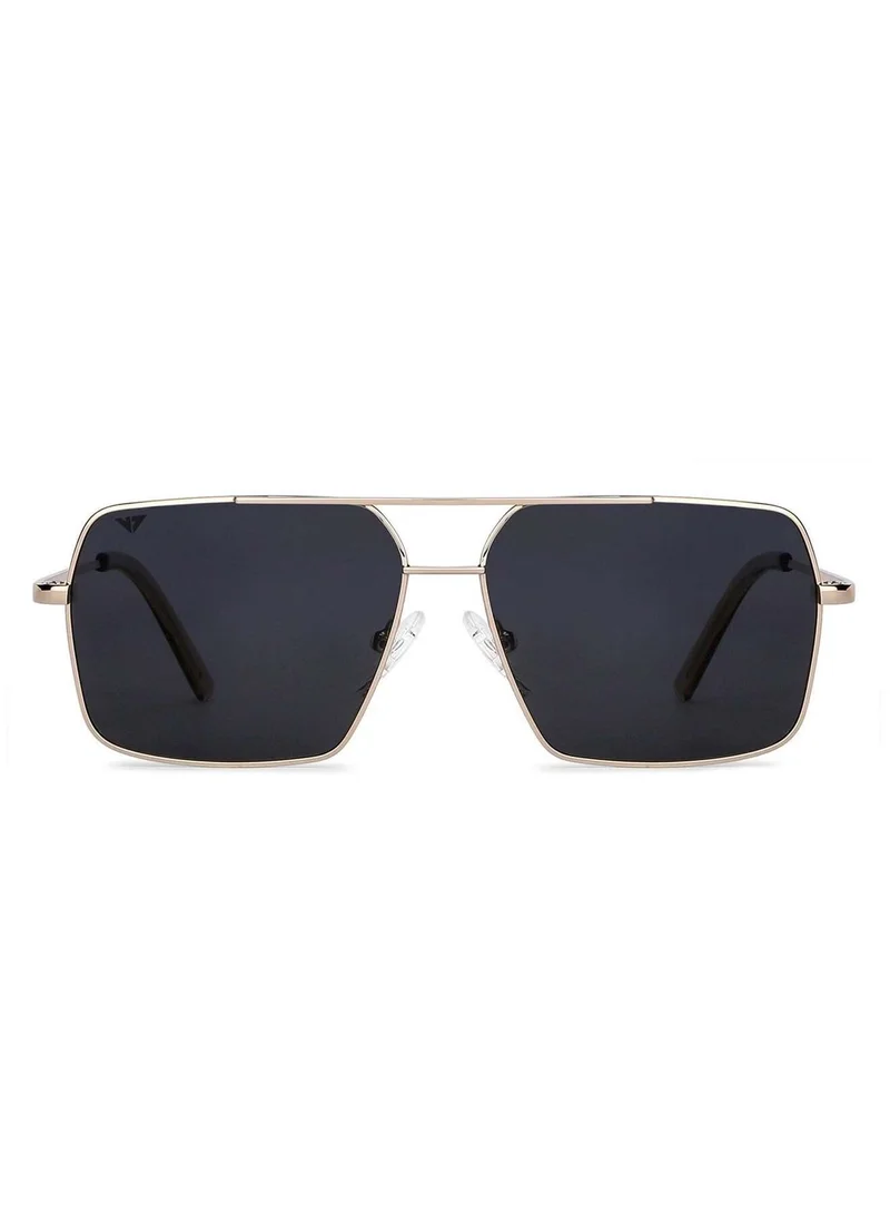 VINCENT CHASE Vincent Chase by Lenskart | Grey Square Stylish Sunglasses | Polarized & UV Protected | For Men & Women | Large | VC S13128