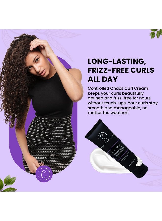 كنترولد كيوس كريم Curl Defining لجميع أنواع الشعر لإضافة النعومة والتحكم في الشعر المجعد، كريم تجعيد خالٍ من الكبريتات (3 أونصة) - Image 3