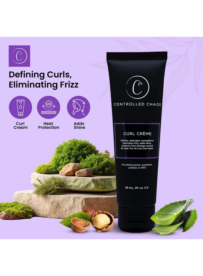 كنترولد كيوس كريم Curl Defining لجميع أنواع الشعر لإضافة النعومة والتحكم في الشعر المجعد، كريم تجعيد خالٍ من الكبريتات (3 أونصة) - Image 2