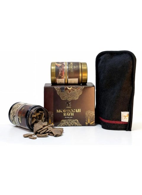 Moroccan Bath Kit Set - soap Moroccan and Moroccan Mud with  bath Loof