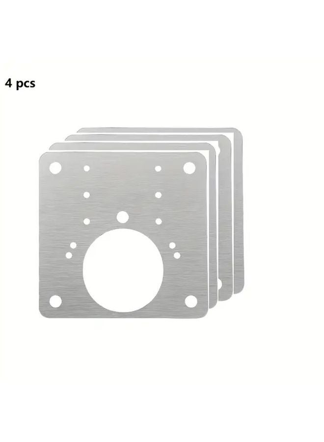 4 Pcs Stainless Steel Cabinet Hinge Repair Plate Heavy Duty Kitchen Door Bracket - Image 1