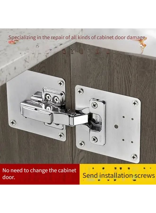 4 Pcs Stainless Steel Cabinet Hinge Repair Plate Heavy Duty Kitchen Door Bracket - Image 5