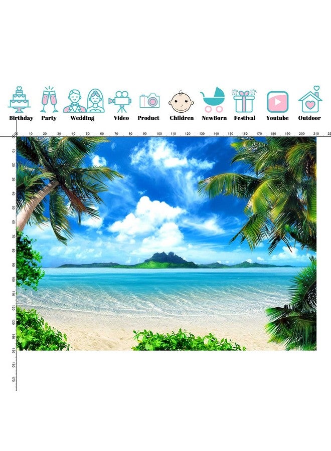 SeekPro 7X5Ft Summer Beach Birthday Photography Backdrops Ocean Tropical Photo Booth Wedding Party Decoration Background Studio Props Sk1224B - Image 4