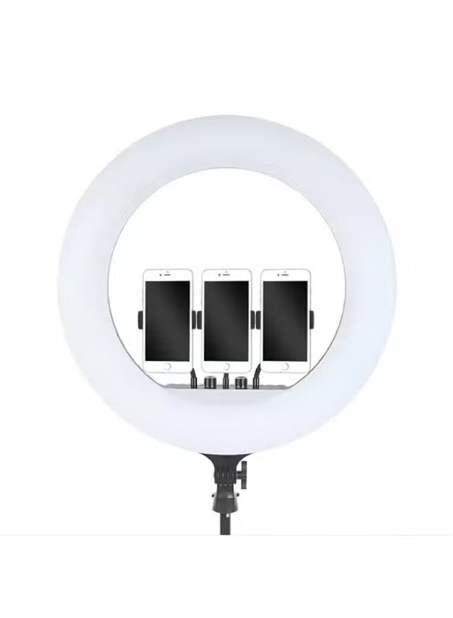 التخطيط إضاءة حلقية ناعمة بتقنية LED مقاس 22 بوصة مع حامل ثلاثي القوائم وحامل للهاتف - إضاءة حلقية قابلة للتعتيم مقاس 10 بوصات للمكياج، صور السيلفي، يوتيوب، تيك توك، زووم، تسجيل الفيديو، البث المباشر - 3 أوضاع إضاءة، تعمل بمنفذ USB - Image 5