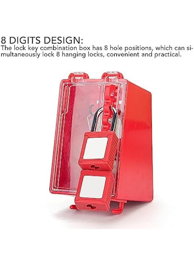 Lockout Tagout Box Kit, Safety Lockout Box, Loto Station Wall Mount, Safety Group Padlock Box, with 8 Hole Positions Hanging, for Lockout Tagout Safety - Image 4