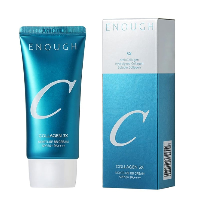 Enough Collagen 3X Moisture BB Cream SPF50 Makeup Tinted Moisturizer for Face Korean Skin Care Full Coverage Foundation 176oz