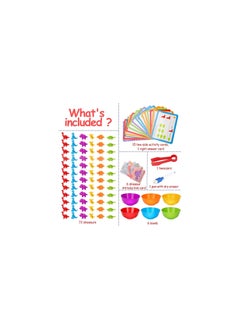 Dubkart Counting Dinosaurs Sensory Toys with Sorting Bowls,STEM Montessori Preschool Educational Learning Math Game Activities Cards (01-Dinosuar)  - Image 2