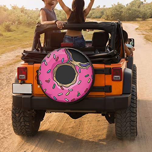 Foruidea Donut Spare Tire Cover Dust-Proof Wheel Tire Cover Fit Trailer, RV, SUV and Many Vehicle 15 Inch - Image 4