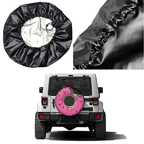 Foruidea Donut Spare Tire Cover Dust-Proof Wheel Tire Cover Fit Trailer, RV, SUV and Many Vehicle 15 Inch - Image 5