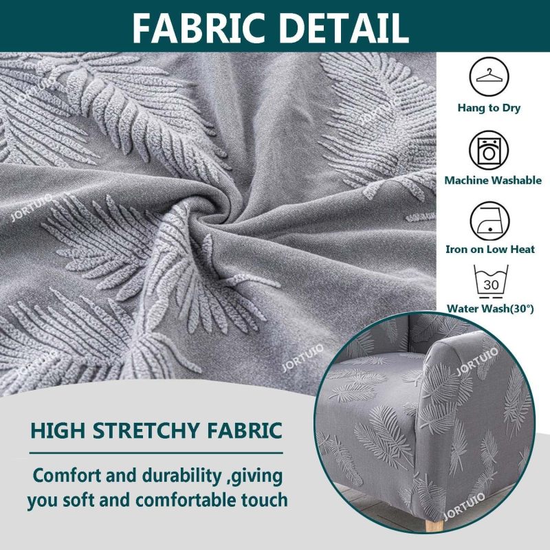 Stretch Armchair Cover: Dark Gray 50-80 Cm - Non Slip Tuck-In Design, Total Stain & Wear Protection, Machine Washable Single Chair Cover for Living Room, Office Worn Furniture - Image 2