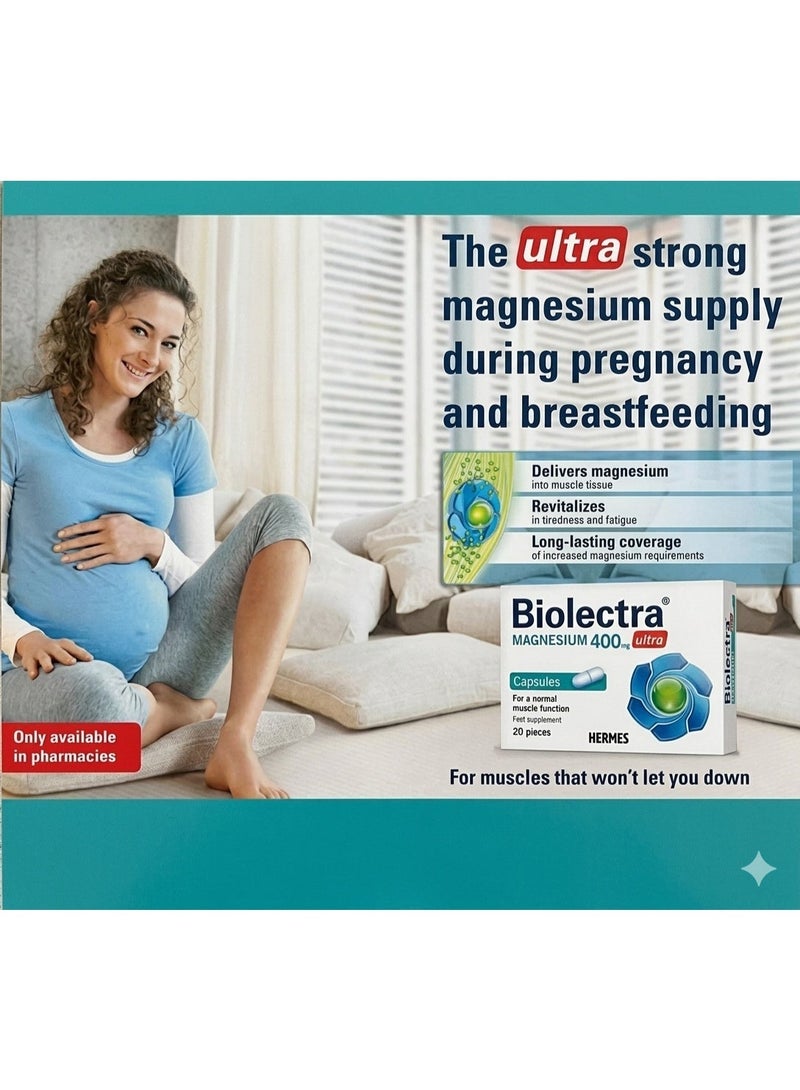 بيوليكترا كبسولات بيوليكترا المغنيسيوم 400 ملغ، 20 كبسولة - Image 3