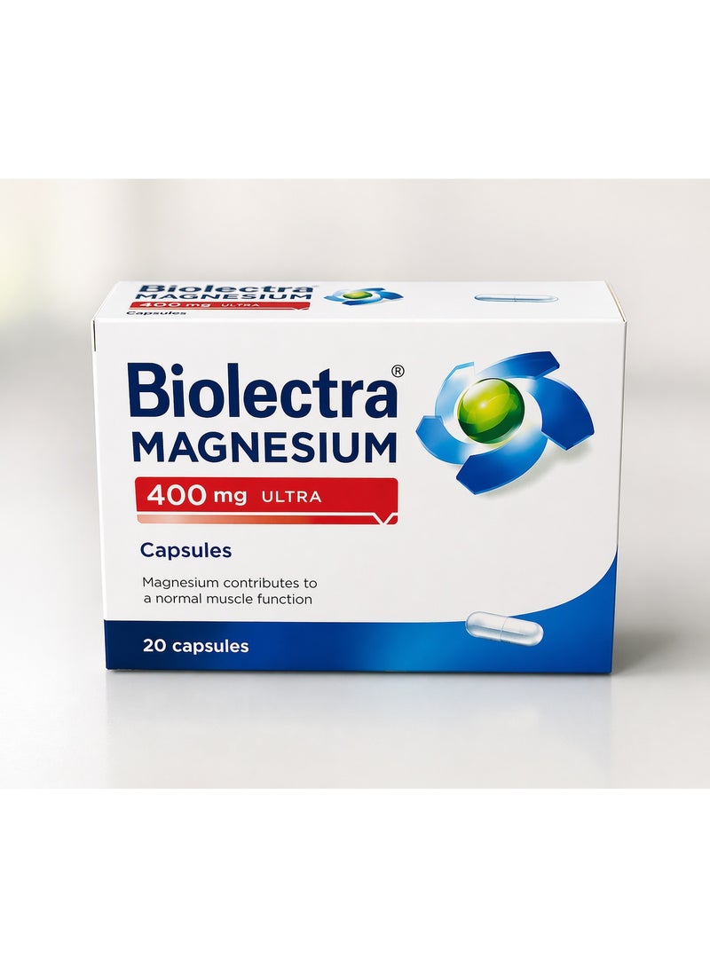بيوليكترا كبسولات بيوليكترا المغنيسيوم 400 ملغ، 20 كبسولة - Image 1