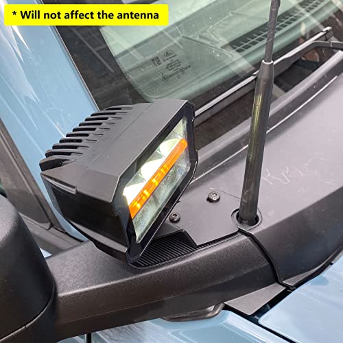 KMFCDAE A Pillar Light Mount Ditch Light Brackets Lower Windshield Hinge Mirror Cowl Hood LED Pods Off-Road Cube Light Mounting Bracket for Bronco 2/4 Door 2021 2022 2023 - Image 3