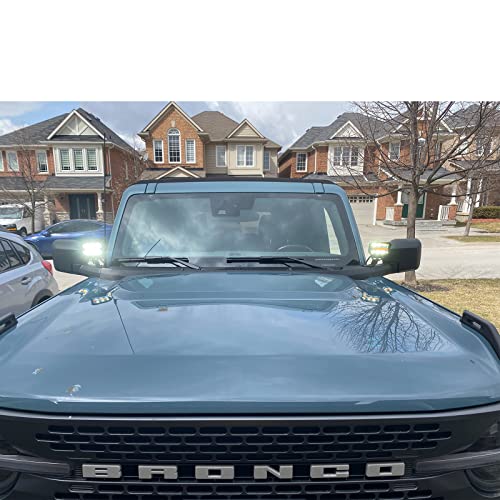 KMFCDAE A Pillar Light Mount Ditch Light Brackets Lower Windshield Hinge Mirror Cowl Hood LED Pods Off-Road Cube Light Mounting Bracket for Bronco 2/4 Door 2021 2022 2023 - Image 4