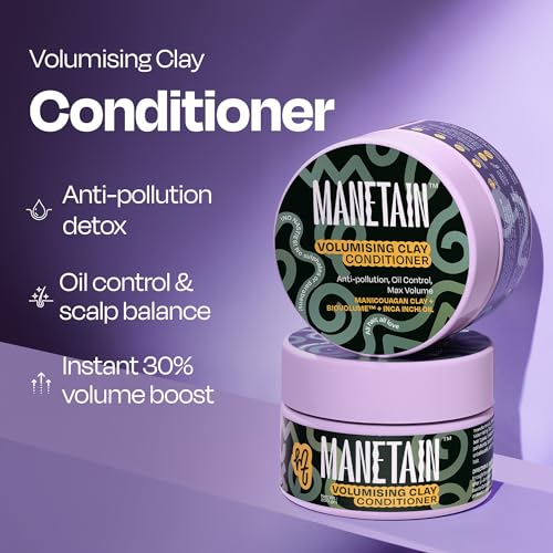 MANETAIN Volumising Clay Conditioner 200gm for Curly & Wavy Hair | Oil Control & Detoxifying Formula for Frizzy Hair with Manicouagan Clay & BIOVOLUME™ | Lightweight, CG-Friendly Hair Conditioner - Image 2