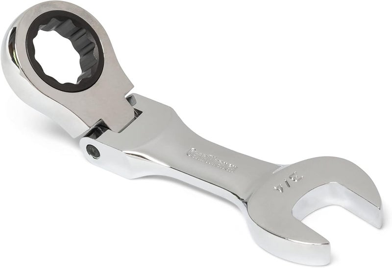 GEARWRENCH 7 Piece 12 Point Stubby Flex Head Ratcheting Combination Wrench Set, SAE - Model 9570 - Image 4