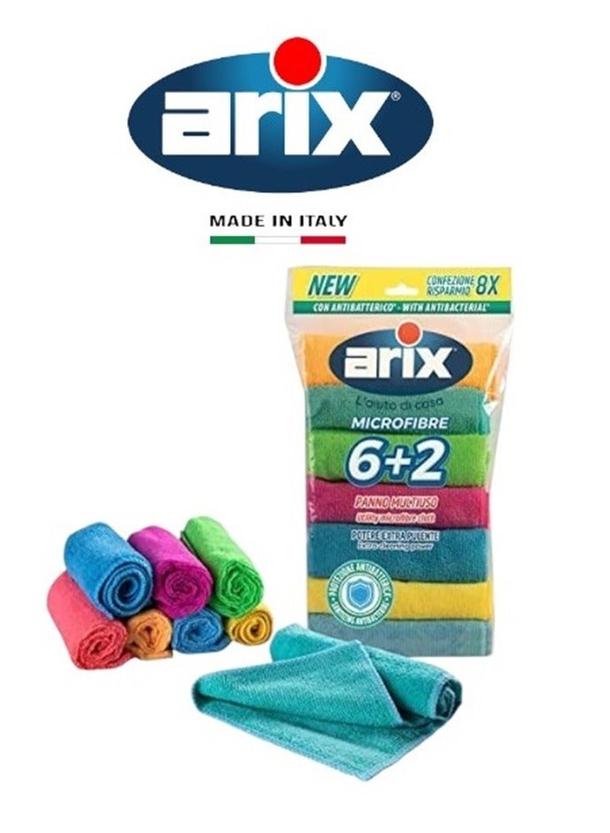 arix Complete Clean: Arix 6+2 Utility Microfiber Cloth for Versatile Household Cleaning - Image 2