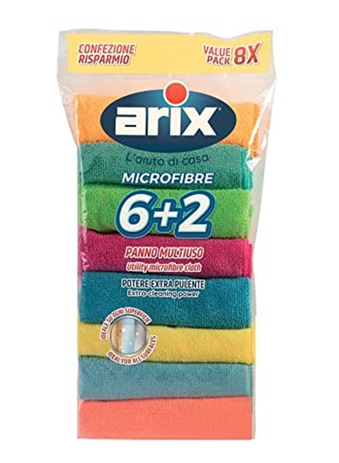 arix Complete Clean: Arix 6+2 Utility Microfiber Cloth for Versatile Household Cleaning - Image 3