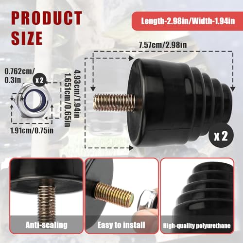 FixlyFido 2-Pack Suspension Bump Stop 9.9101G Black All Purpose Bump Stop - Ideal for Cars, Trucks, and Off-Road Vehicles - Image 3