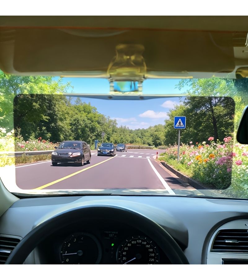 2 in 1 Day and Night Car Sunshade Anti Glare UV Protection Visor Durable ABS - Image 1