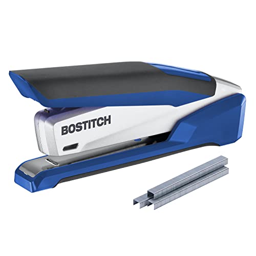 Bostitch Office مُدبِّس مكتب بوسيتش إن باور المدعوم بنابض - ضغطة إصبع واحدة، بدون جهد، أزرق/فضي (1118) - Image 1
