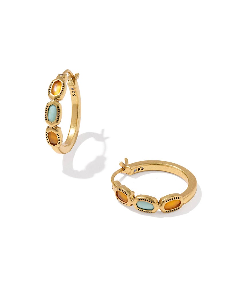 Kendra Scott Mini Elisa Hoop Earrings, 14k Gold-Plated Brass, Fashion Jewelry for Women, Multi Mix - Image 1
