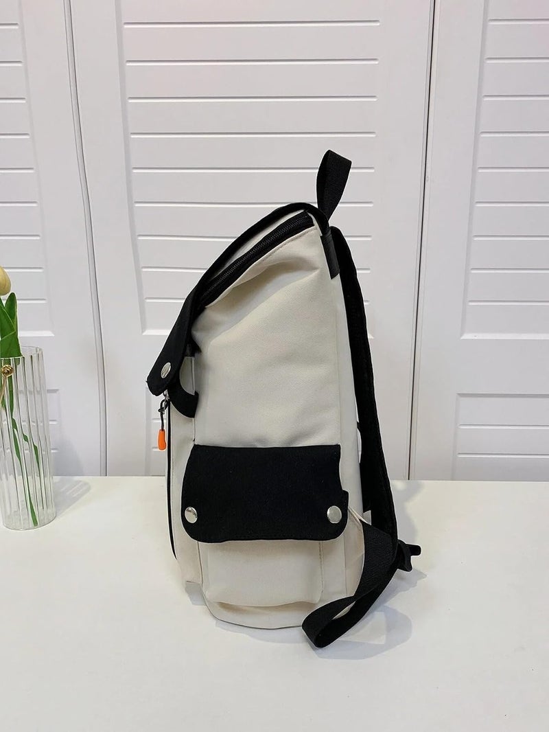 Glowic Unisex's Canvas Travel Daypack Drawstring Backpack Flip Retro Laptop Bag for Men Women(WBAG-65) Multicolor Medium (WBAG-85) - Image 1