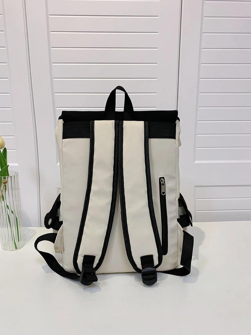 Glowic Unisex's Canvas Travel Daypack Drawstring Backpack Flip Retro Laptop Bag for Men Women(WBAG-65) Multicolor Medium (WBAG-85) - Image 2