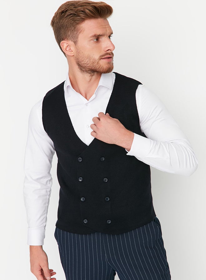trendyol Slim Fit Double Breasted Buttoned Vest TMNAW21YE0014  - Image 1