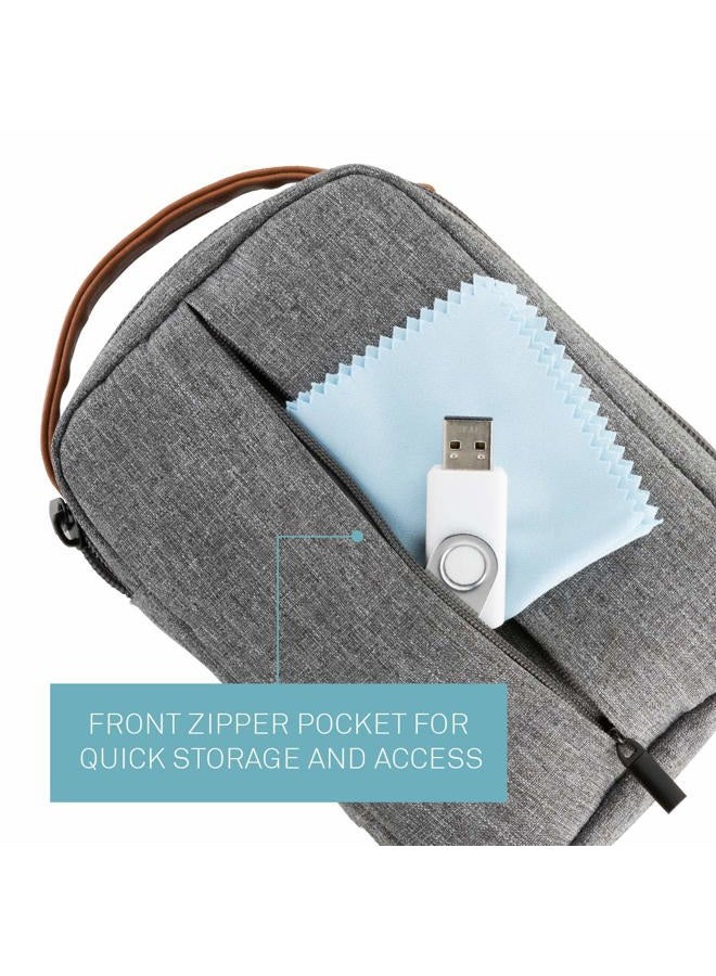UT Wire Pocket for Gadgets - Trifold Travel Case Organizer Pouch with Thick Padding for Cables, Tech Gear in Grey - Image 5