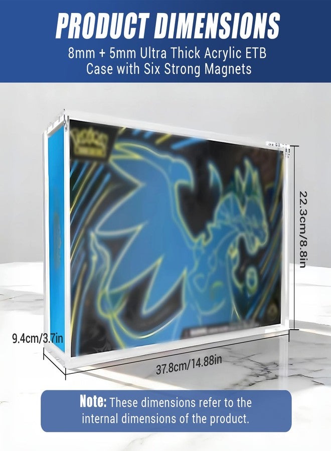 Krbnk Magnetic Acrylic Display Case for 151 UPC, 8mm+5mm Ultra Thick Protective Case with Magnetic Lid for Mega Charizard EX Ultra-Premium Collection UPC, Dustproof & UV Protection Storage Protector - Image 2