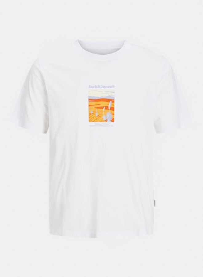 JACK & JONES JACK & JONES Mens Split Graphic Front Tee Crew Neck 