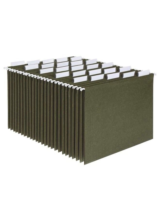Pendaflex Hanging File Folders, Letter Size, Standard Green, 1/5-Cut Adjustable Tabs, 25 Per Box (81602), Standard Green - 1/5 Tabs - Image 1