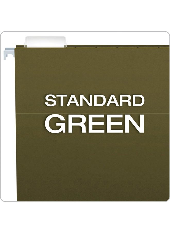 Pendaflex Hanging File Folders, Letter Size, Standard Green, 1/5-Cut Adjustable Tabs, 25 Per Box (81602), Standard Green - 1/5 Tabs - Image 3