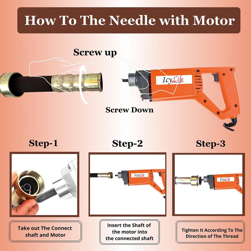 ICYLIFE ICYLIFE 1250WATT Concrete Vibratoriron Machine With 3 Mtr Needle Electric Concrete Vibrator 13000rpm  - Image 4