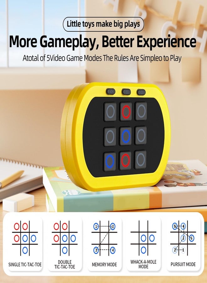 COUOMOXA Fits Tic Tac Toe Games for Kids: 5-in-1 Handheld Puzzle Game Console - Portable Board Game Toy for Kids Age 6-12 and Adults Travel Car Ride - Birthday for Girls Boys - Image 2