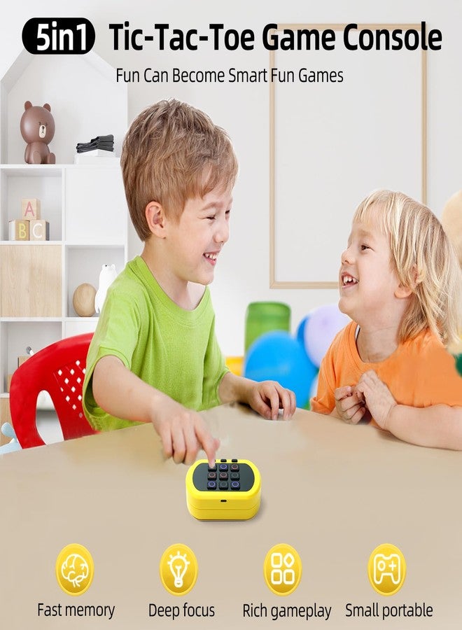 COUOMOXA Fits Tic Tac Toe Games for Kids: 5-in-1 Handheld Puzzle Game Console - Portable Board Game Toy for Kids Age 6-12 and Adults Travel Car Ride - Birthday for Girls Boys - Image 3
