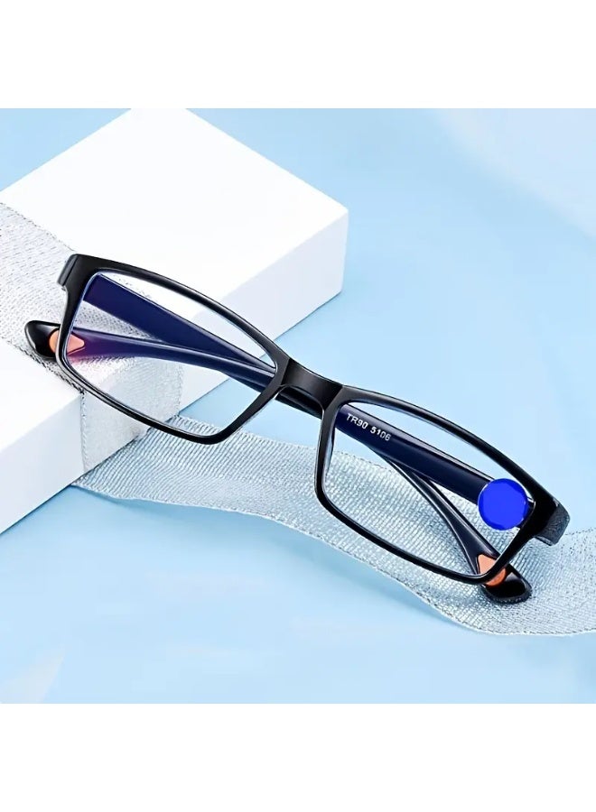 SCENT HOUSE 1pc Spring Hinged Rectangle Frame Computer Glasses - Lightweight Durable PC Material, Ergonomic Design for Eye Relief from Computer, TV, Phone & Gaming, Stylish Decorative Eyewear for Men & Women, Computer Glasses, Gaming Eyewear, Modern Eyewear, Comfortable Eyewear (Includes eyeglass case)
,blue lighe blocking glasses,eyeglasses - Image 4