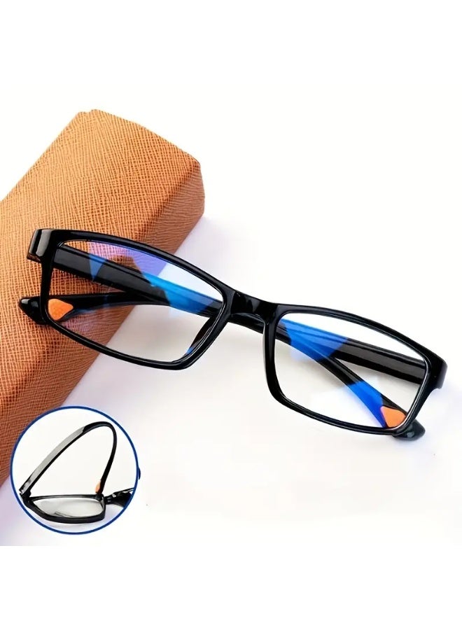 SCENT HOUSE 1pc Spring Hinged Rectangle Frame Computer Glasses - Lightweight Durable PC Material, Ergonomic Design for Eye Relief from Computer, TV, Phone & Gaming, Stylish Decorative Eyewear for Men & Women, Computer Glasses, Gaming Eyewear, Modern Eyewear, Comfortable Eyewear (Includes eyeglass case)
,blue lighe blocking glasses,eyeglasses - Image 5