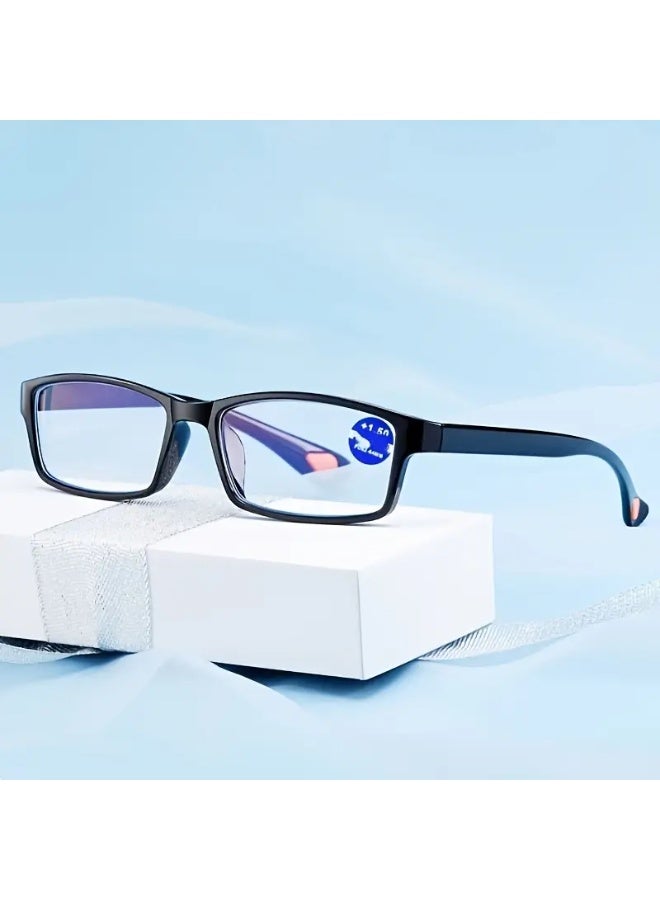 SCENT HOUSE 1pc Spring Hinged Rectangle Frame Computer Glasses - Lightweight Durable PC Material, Ergonomic Design for Eye Relief from Computer, TV, Phone & Gaming, Stylish Decorative Eyewear for Men & Women, Computer Glasses, Gaming Eyewear, Modern Eyewear, Comfortable Eyewear (Includes eyeglass case)
,blue lighe blocking glasses,eyeglasses - Image 1