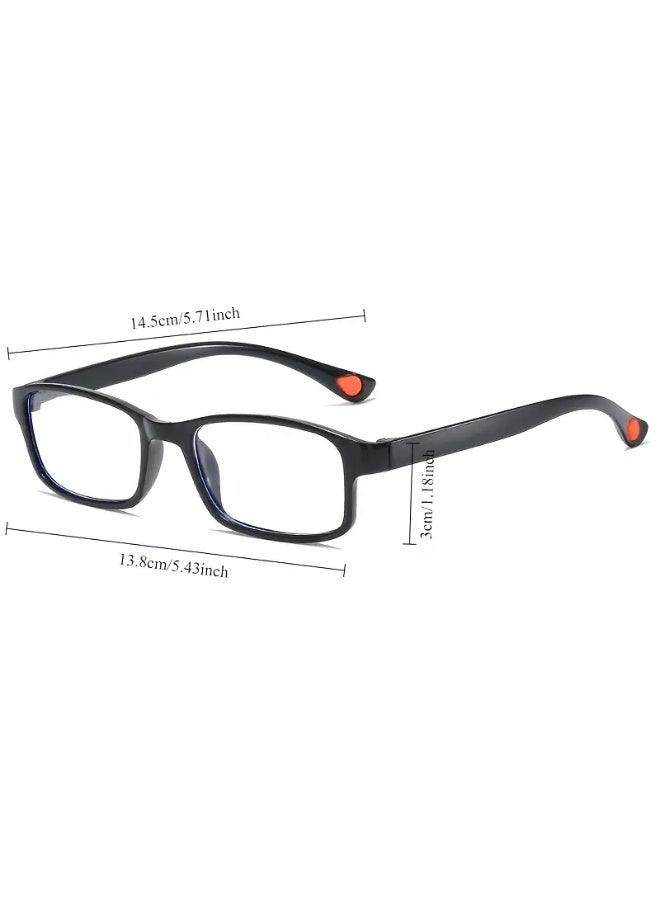SCENT HOUSE 1pc Spring Hinged Rectangle Frame Computer Glasses - Lightweight Durable PC Material, Ergonomic Design for Eye Relief from Computer, TV, Phone & Gaming, Stylish Decorative Eyewear for Men & Women, Computer Glasses, Gaming Eyewear, Modern Eyewear, Comfortable Eyewear (Includes eyeglass case)
,blue lighe blocking glasses,eyeglasses - Image 3