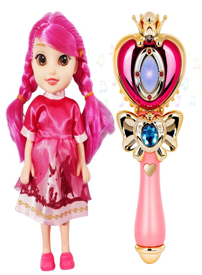 FunBlast Beautiful Doll Set with Musical Magic Wand – Realistic Girl Doll Toy with Light & Sound Wand for Kids, Doll Toy for Girls, Birthday Gift Toy Set (Pink) - Image 1