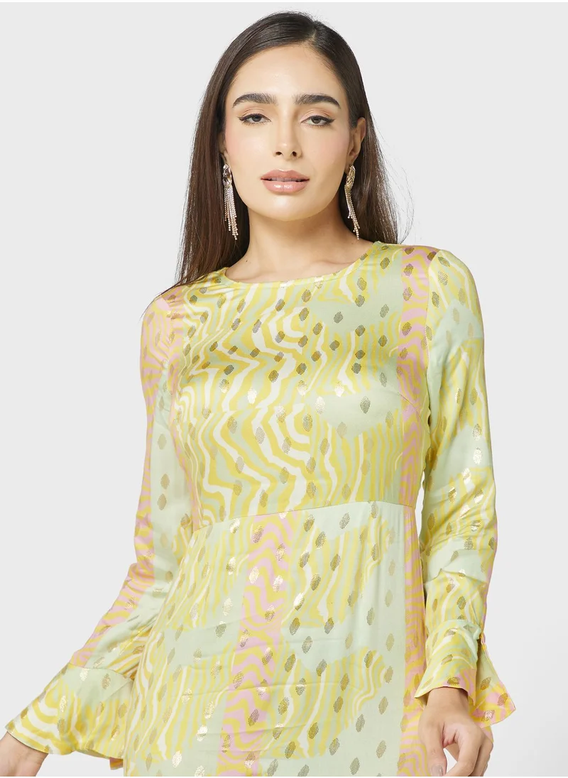 Never fully Dressed Printed Round Neck Dress