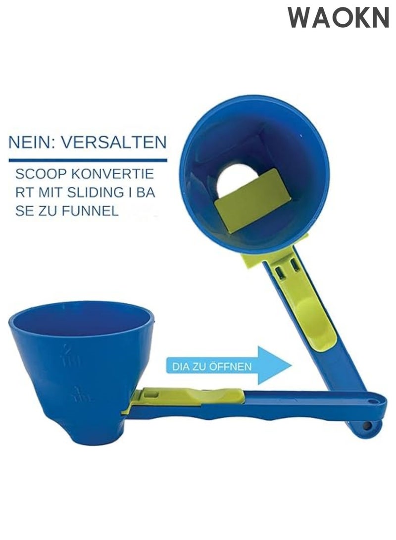 WAOKN Funnel Scoop for Powder, Measuring Spoon, Measuring Spoon, Turns into Funnel with Sliding Bottom, 2 in 1 Funnel for Protein Powder and Sports Drinks - Image 5