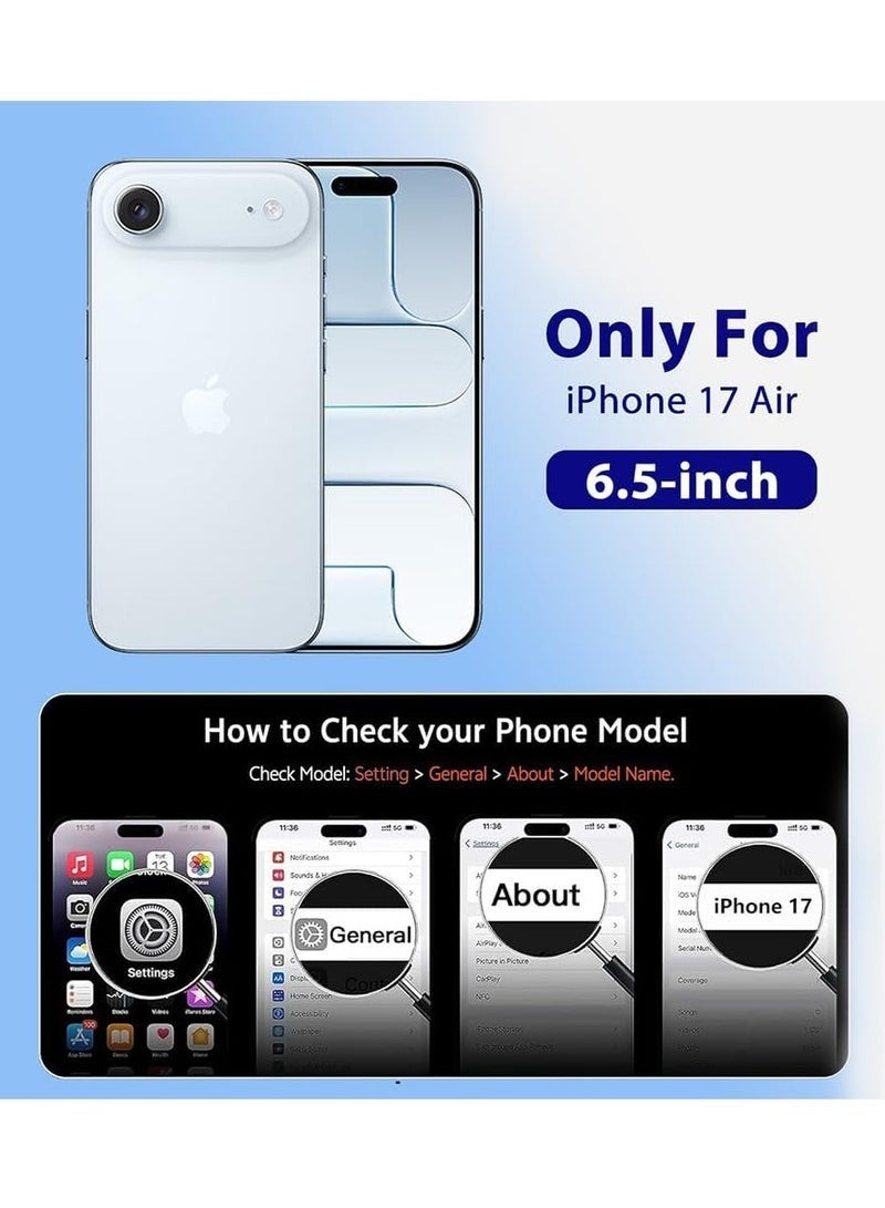 ELTRAZONE iPhone 17 Air Clear Case Compatible With MagSafe + Tempered Glass | Transparent Anti-Yellow Shockproof Cover | Crystal Clear Anti-Scratch HD Protection For iPhone 17 Air 6.5-inch - Image 2