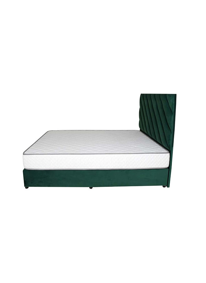 Bed and Mattress Zone Eleganza Upholstered Bed 200x120 Twin Size Green Color  - Image 4