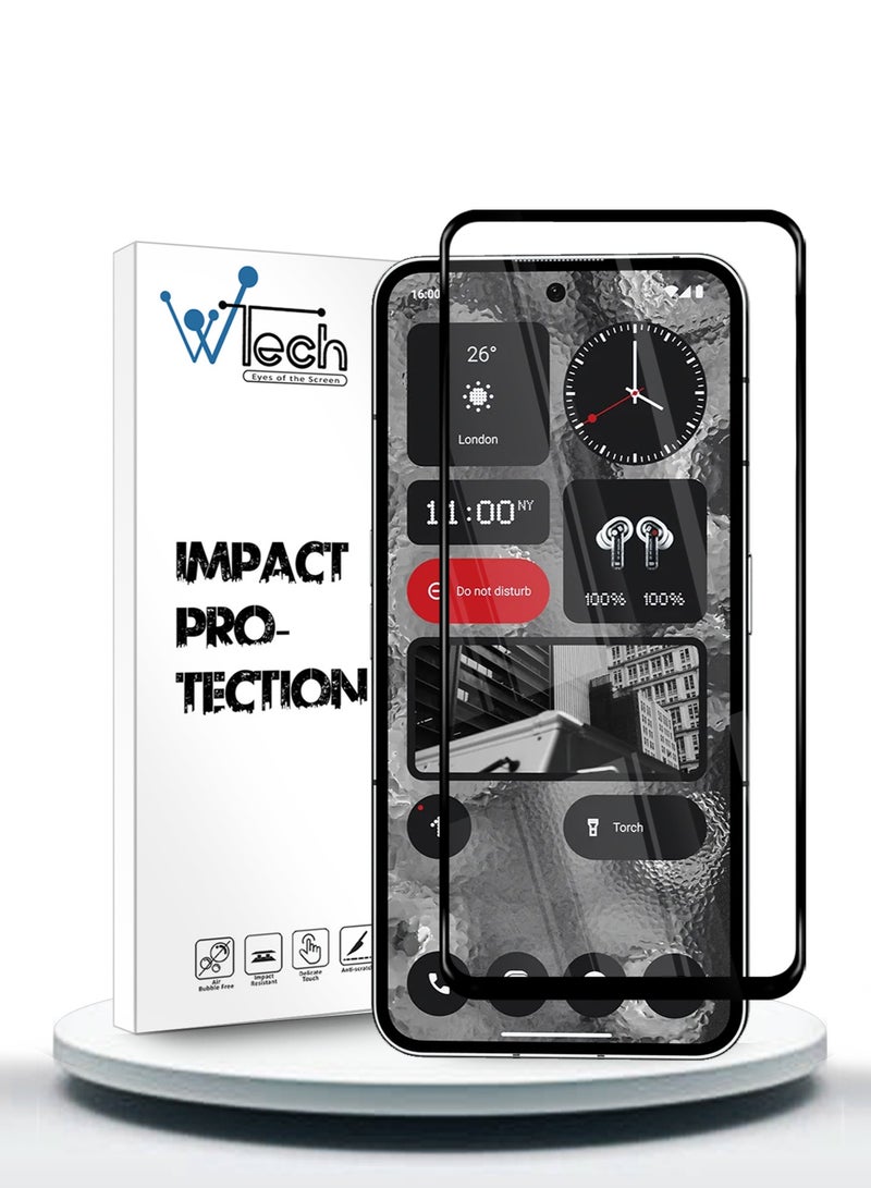 Wtech Nothing Phone 2 5G 2023 Premium E2E Full Glue Full Cover Tempered Glass Screen Protector (MSGECN) - Clear/Black - Image 1